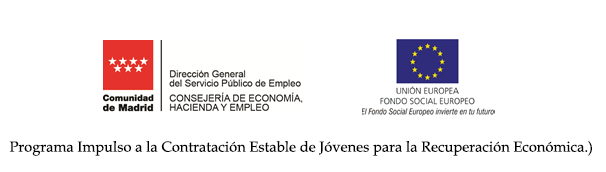 Empresa subvencionada por el programa de impulso a la contratación estable de jóvenes para Recuperación Económica en el Ámbito de la comunidad de Madrid